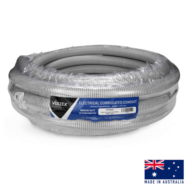 CC4010 Voltex Corrugated Conduit Grey 40mm x 10m