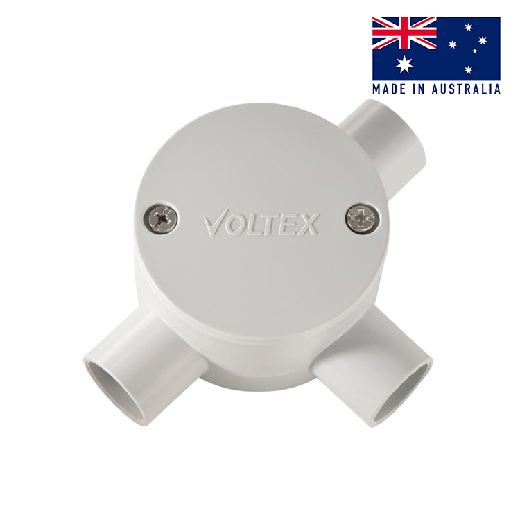 JB3-20 Junction Box 20mm 3 Way - 10 Pack