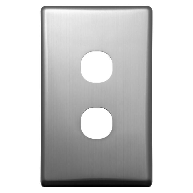 CSW2PS Voltex Classic Stainless Steel Cover Plate for 2 Gang Switch