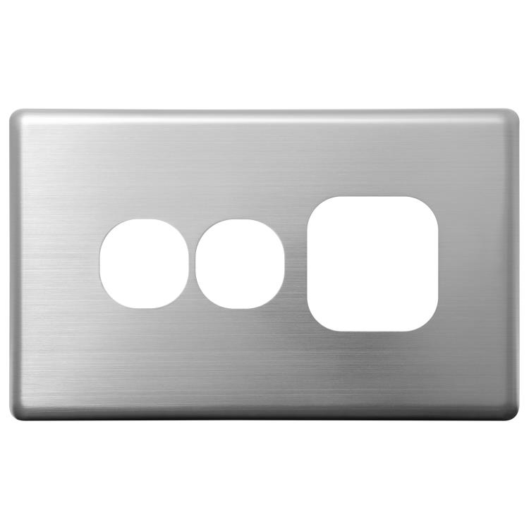 CPP1HXPS Voltex Classic Stainless Steel Cover Plate for Single Power Outlet with Extra Switch