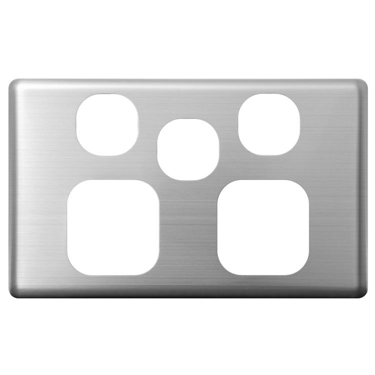 CPP2HXPS Voltex Classic Stainless Steel Cover Plate for Double Power Outlet with Extra Switch