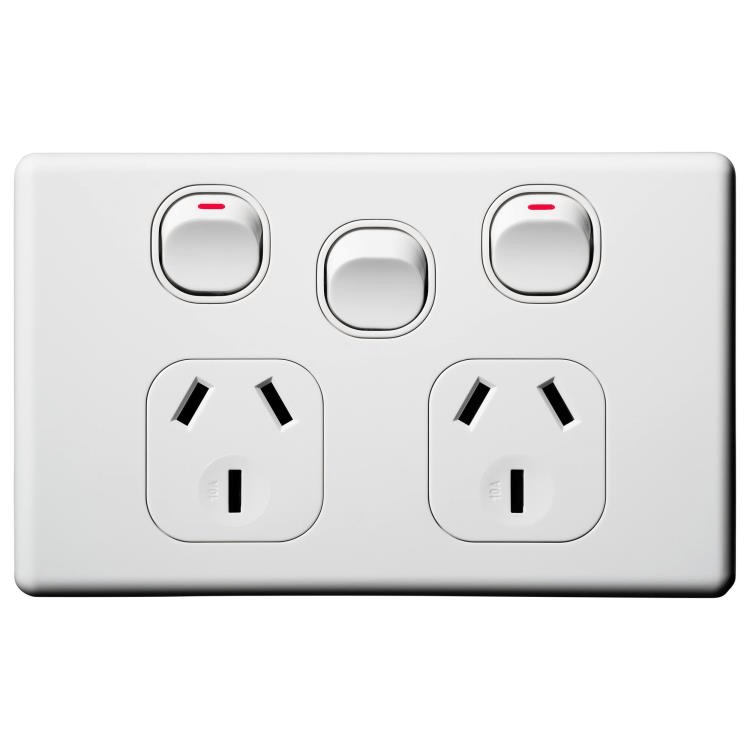 CPP2HX Voltex Classic Double Power Outlet with Extra Switch 250V 10A