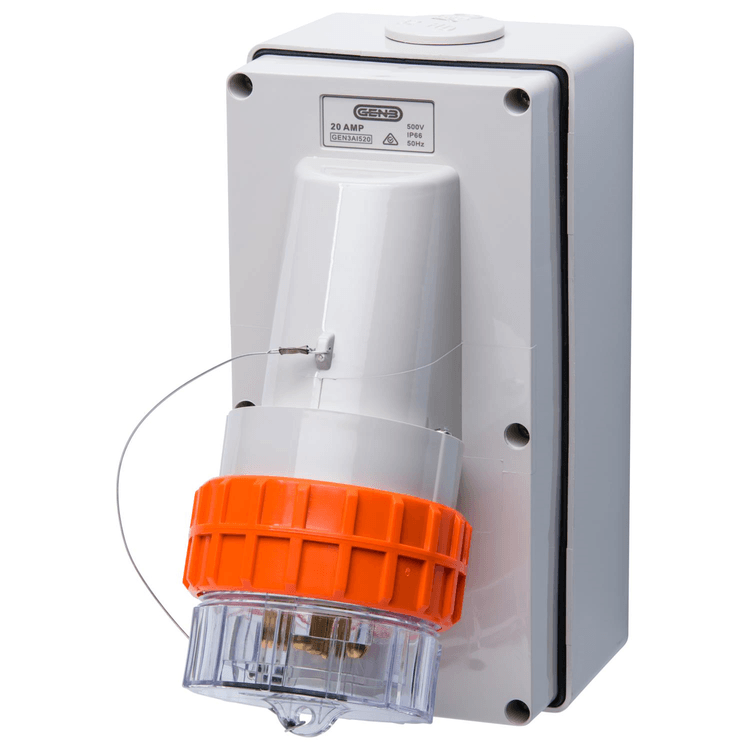 C66AI520 IP66 Appliance Inlet 500V 20A 5 Round Pins