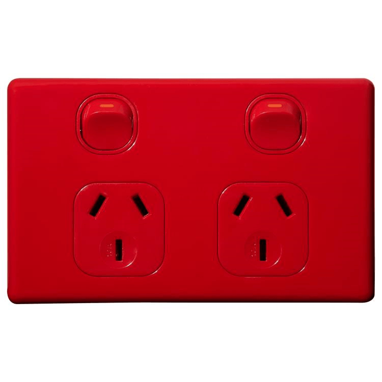 CPP2HR Voltex Classic Red Double Power Outlet 250V 10A