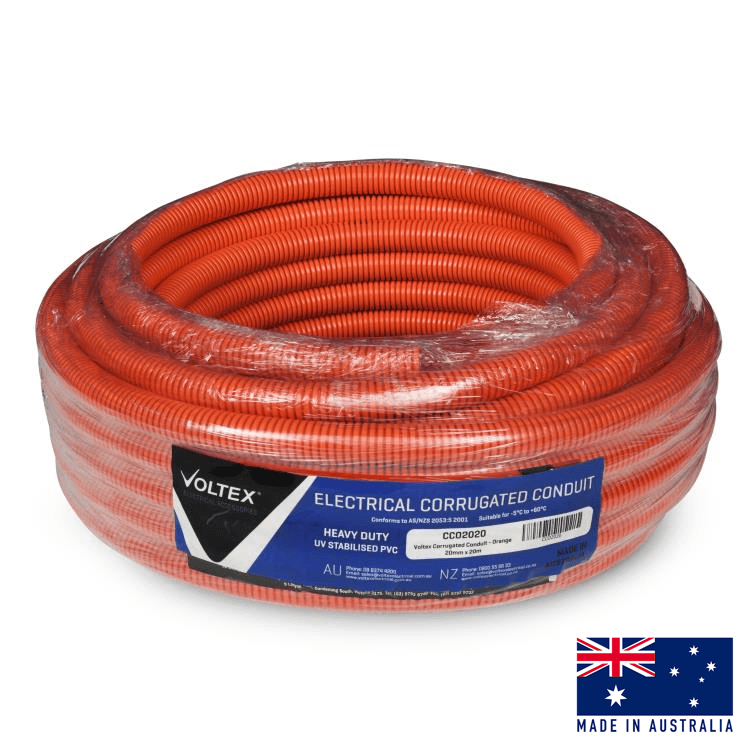CCO2025 Heavy Duty Orange Corrugated Conduit 20mm x 20m Roll