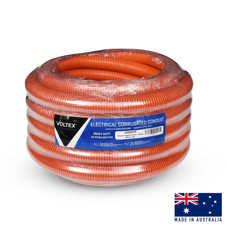 CCO3210 Heavy Duty Orange Corrugated Conduit 32mm x 10m Roll