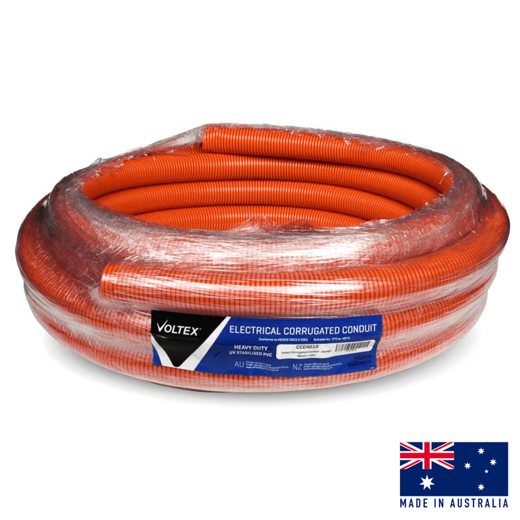 CCO4010 Heavy Duty Orange Corrugated Conduit 40mm x 10m Roll