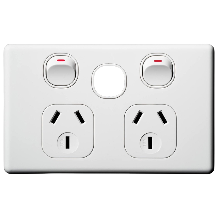 CPP2HXWM Voltex Classic Double Power Outlet 250V 10A with Extra Switch Provision