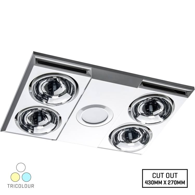 VBHE-4L Voltex 3 in 1 Bathroom Heater - Tri-colour LED - 4 x 275W