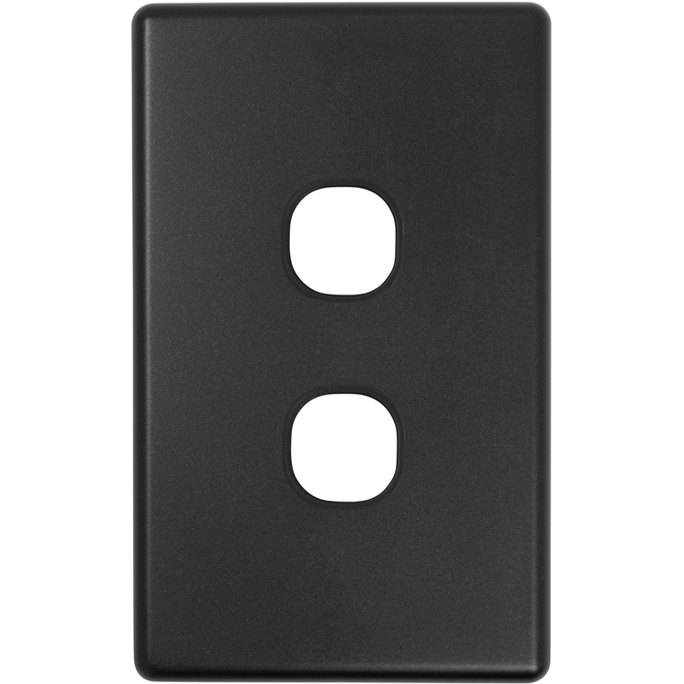 SLSW2PB Shadowline Black 2 Gang Switch Plate