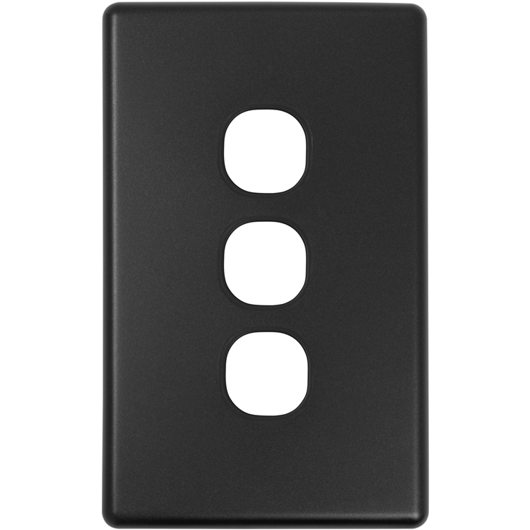 SLSW3PB Shadowline Black 3 Gang Switch Plate