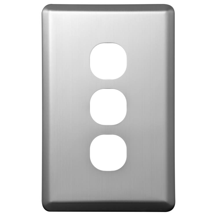 SLSW3PS Voltex Shadowline Stainless Steel Cover Plate for 3 Gang Switch