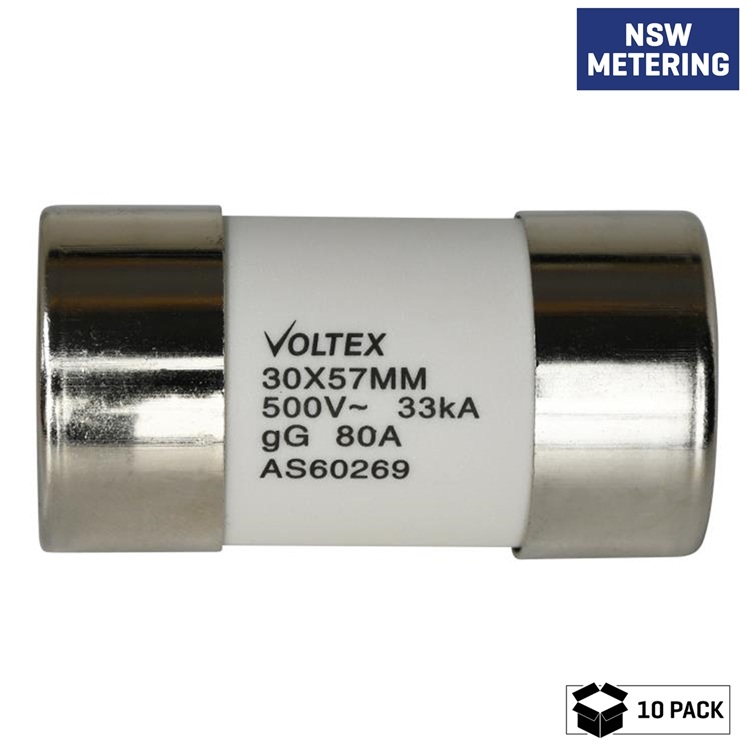 80A Fuse to Suit Voltex HRC Fuse Holder - 10 pack 80A Fuse to Suit Voltex HRC Fuse Holder - 10 pack